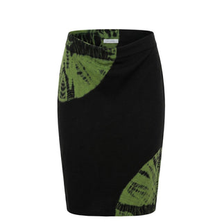 Falda verde de algodón para mujer