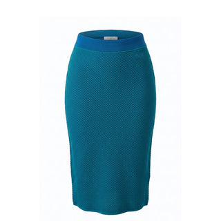 Falda azul de seda para mujer