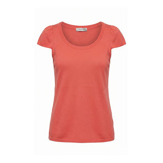 Camiseta roja de algodón para mujer