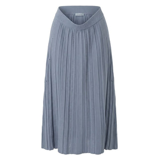 Falda gris de algodón para mujer