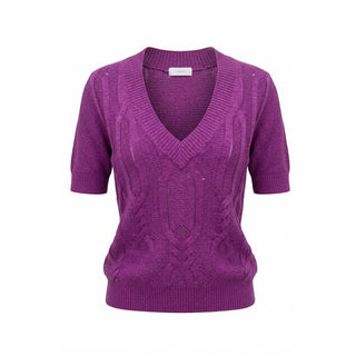 Purple Silk Blend Women Sweater