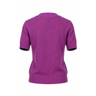 Suéter morado de mezcla de seda para mujer