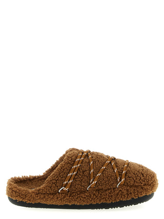 Brown Polyester Slippers