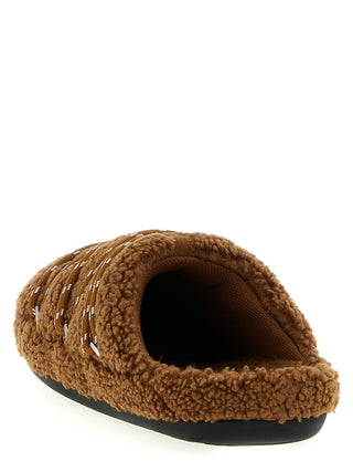 Brown Polyester Slippers