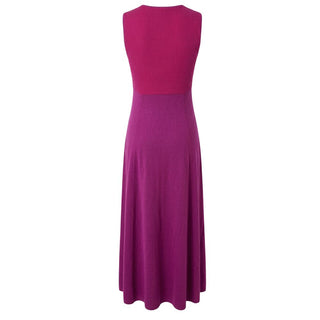 Vestido púrpura de seda para mujer