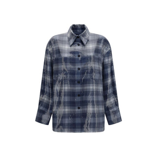 Blue Polyester Pattern Shirt