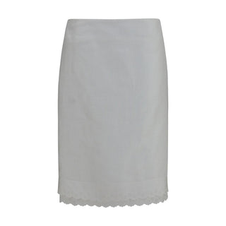 White Cotton Midi Skirt