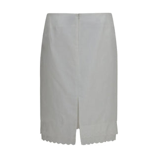 White Cotton Midi Skirt