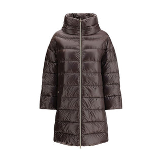 Brown Polyester Full-Length Jacket