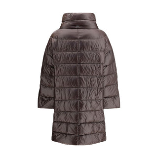 Brown Polyester Full-Length Jacket