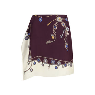 Bordeaux Silk Mini Skirt