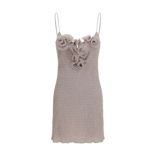 Beige Lyocell Casual Dress