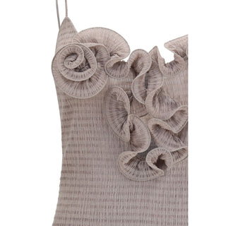 Beige Lyocell Casual Dress