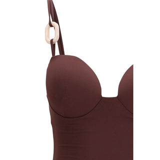 Bordeaux Nylon One-Piece Swimsuit