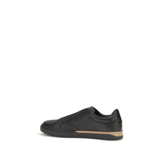 Zapatillas negras de cuero de becerro Bos Taurus  