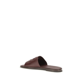 Brown Calf Leather Bos Taurus Flat Sandals