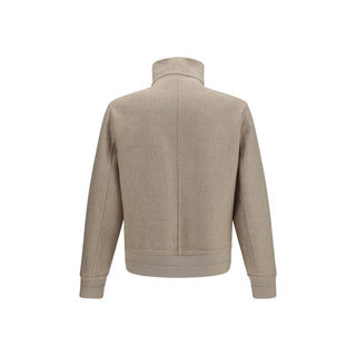 Beige Cashmere Full-Length Jacket