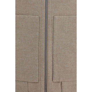 Beige Cashmere Full-Length Jacket