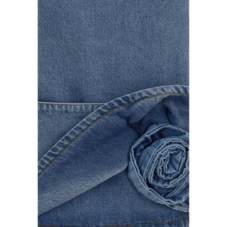 Blue Cotton Casual Dress