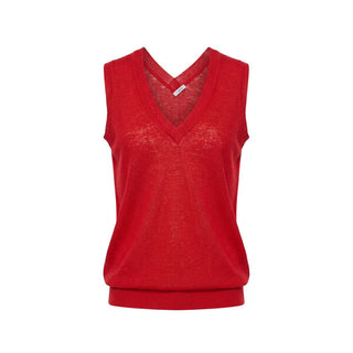 Red Linen Women Tank