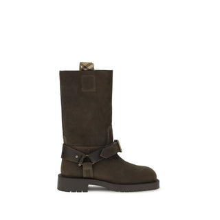 Brown Calf Leather Bos Taurus Lace-Up Boots