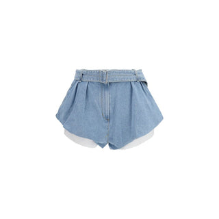 Blue Cotton Bermuda Shorts