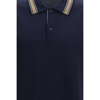 Blue Cotton Polo Shirt