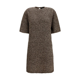 Brown Wool Oves Aries Casual Dress