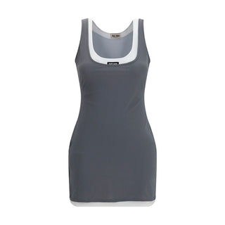 Vestido casual de poliamida reciclada gris  