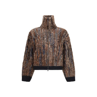 Brown Mohair Full-Length Jacket