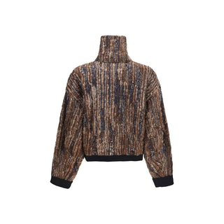 Brown Mohair Full-Length Jacket