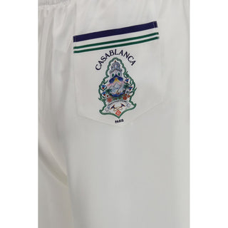 White Silk Bermuda Shorts