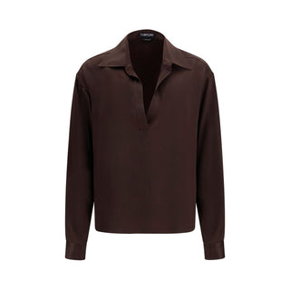Brown Silk Dress Shirt