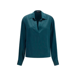 Blue Silk Dress Shirt