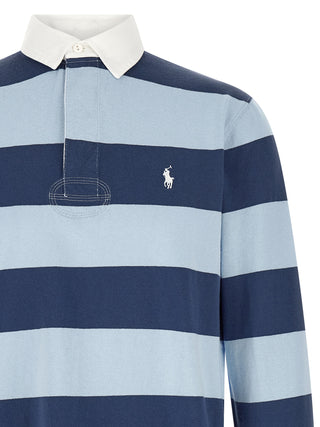 Polo de algodón azul
