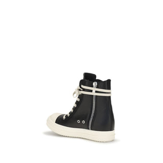 Black Calf Leather Bos Taurus High Top Sneakers