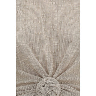 Beige Lyocell Sleeveles T-Shirt