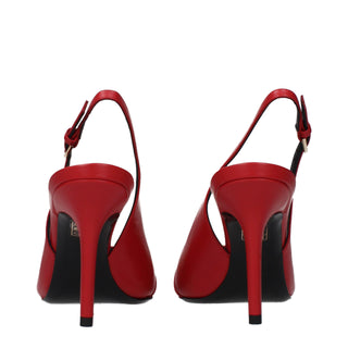 Zapatos de tacón alto de cuero rojo
