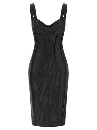 Black Viscose Midi Dress