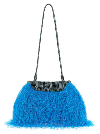 Blue Polyester Clutch Bag
