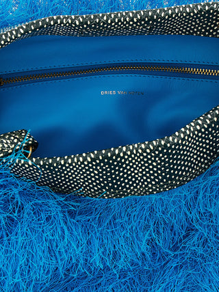 Blue Polyester Clutch Bag