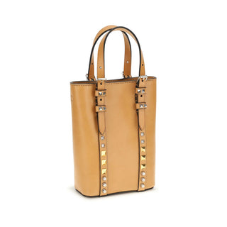 Beige Calf Leather Bos Taurus Shoulder Bag