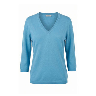 Blue Silk Women Sweater