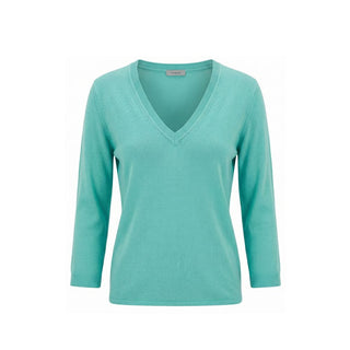 Blue Cotton Women Sweater