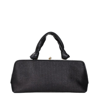 Black Raffia Handbag