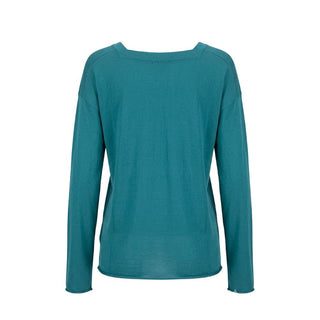 Suéter de algodón azul para mujer
