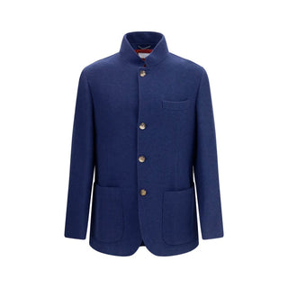 Blue Cashmere Full-Length Jacket