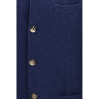 Blue Cashmere Full-Length Jacket
