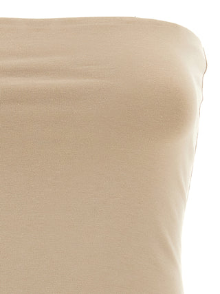 Camiseta sin mangas beige de algodón