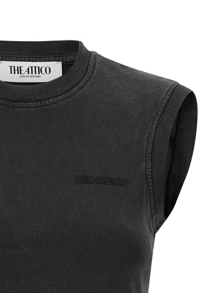 Camiseta sin mangas de algodón negra